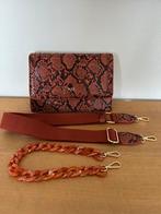 Bruine slangenprint crossbody schoudertas handtas MAE, Ophalen of Verzenden, Nieuw, Bruin, Schoudertasje