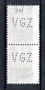 NEDERLAND : 1953 : Perfin &@  VGZ  @& on Y.600 (2x)., Enlèvement ou Envoi, Après 1940, Affranchi