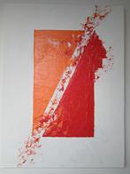 Abstract Modern Acryl canvas 60*80cm - wit rood oranje, Ophalen