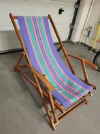 Retro strandstoel met afneembare voetsteun, Tuin en Terras, Gebruikt, Ophalen