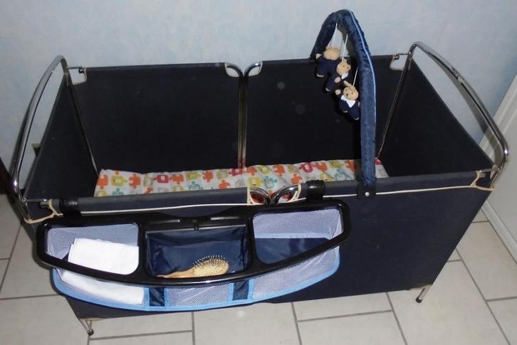 kinderbed opvouwbaar blauw, Kinderen en Baby's, Kinderkamer | Bedden, Gebruikt, Minder dan 140 cm, Minder dan 70 cm, Matras, Ophalen