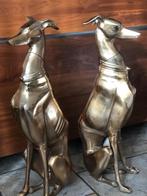 2 grote zittende honden windhond whippet greyhound, Ophalen of Verzenden