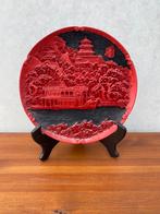Uniek Chinees Cinnaber Bord – Diplomatiek Geschenk, Ophalen