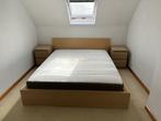 Bed met nachtkastjes, Huis en Inrichting, Slaapkamer | Bedden, 160 cm, Gebruikt, Bruin, Hout