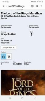 1 ticket voor Lord of the Rings marathon Gent, Tickets en Kaartjes