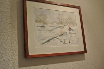 Aquarel Ellen 1968 Winterlandschap/ Ged.’09 beschikbaar voor biedingen