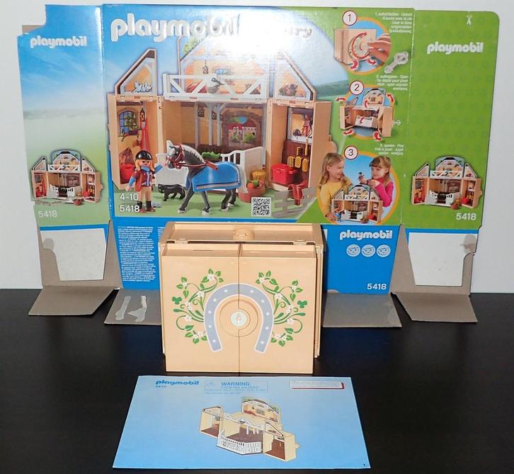 Draagbare paardenstal 5418, Kinderen en Baby's, Speelgoed | Playmobil, Zo goed als nieuw, Complete set, Ophalen of Verzenden