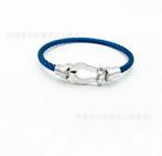 Blauwe zilveren hoefijzerarmband, Handtassen en Accessoires, Armbanden, Ophalen of Verzenden, Nieuw, Blauw, Staal
