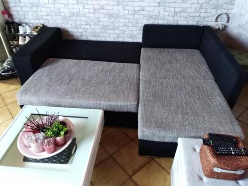 Te koop zwarte en grijze hoekwoonkamer, Huis en Inrichting, Zetels | Zetels en Chaises Longues, Zo goed als nieuw, Overige maten