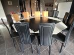 Cirkante design tafel inclusief 8 design stoelen, Ophalen, 100 tot 150 cm, Zo goed als nieuw, Vijf personen of meer