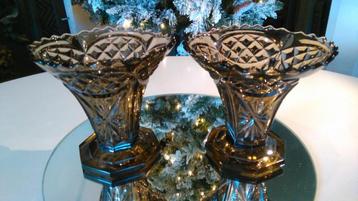 Art Deco vaas Scailmont persglas paar vazen Rudolf Schötter beschikbaar voor biedingen