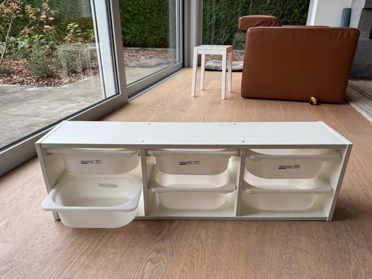 Wit rekje met plastic bakjes IKEA, Huis en Inrichting, Kasten | Overige, Gebruikt, Ophalen