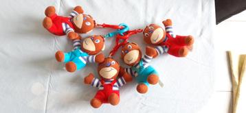 5x sleutelhanger LU beertje , polyester beschikbaar voor biedingen