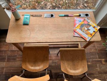 bureau vintage d’école en bois 