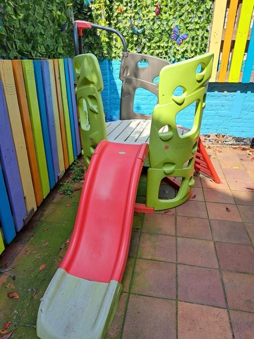 glijbaan met klimwand, Kinderen en Baby's, Speelgoed | Buiten | Speeltoestellen, Gebruikt, Brandweerpaal, Glijbaan, Klimwand, Ophalen
