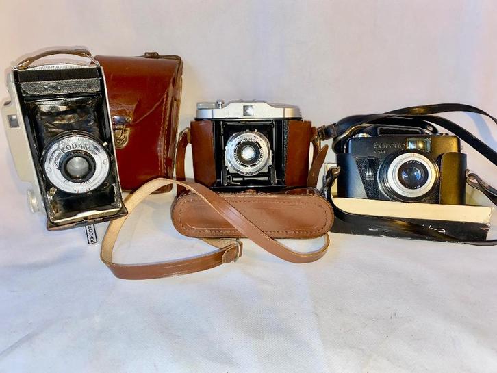 Set van 3 vintage filmcamera's, Verzamelen, Foto-apparatuur en Filmapparatuur, Fototoestel, 1940 tot 1960, Ophalen of Verzenden