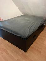 Ikea bed 160x200, Huis en Inrichting, Ophalen, Zwart, Tweepersoons, Zo goed als nieuw