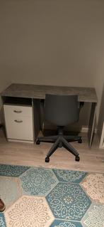 Bureau + stoel- marmer patroon!, Huis en Inrichting, Bureaus, Ophalen, Zo goed als nieuw, Bureau