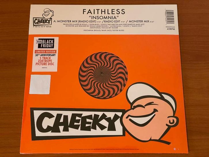 Faithless Insomnia 12" picture disc zoetrope (Black Friday), CD & DVD, Vinyles | Dance & House, Neuf, dans son emballage, Techno ou Trance