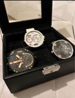 3 MONTRES DIESEL, Handtassen en Accessoires, Horloges | Heren, Staal, Gebruikt, Staal, Polshorloge
