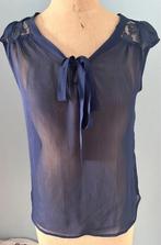 Blauwe doorschijnende blouse, Kleding | Dames, Maat 36 (S), Verzenden
