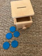 Montessori doosje met muntjes, Ophalen, Zo goed als nieuw