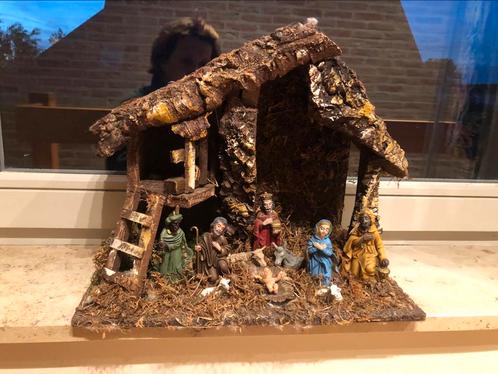 Heel mooi heel oud kerststalletje + kerstlichtjes, Diversen, Kerst, Ophalen