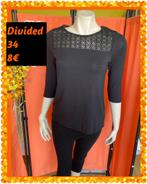 T-shirt dames 34. Divided, Zwart, Divided H&M, Ophalen of Verzenden, Zo goed als nieuw