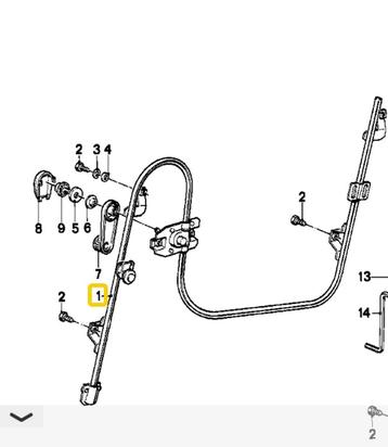 Raam bediening links hand BMW 3-serie E30 2 deurs 5132190461 beschikbaar voor biedingen