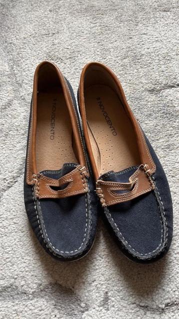 Novocento : marineblauw bruin suède instappers schoenen , 39 beschikbaar voor biedingen