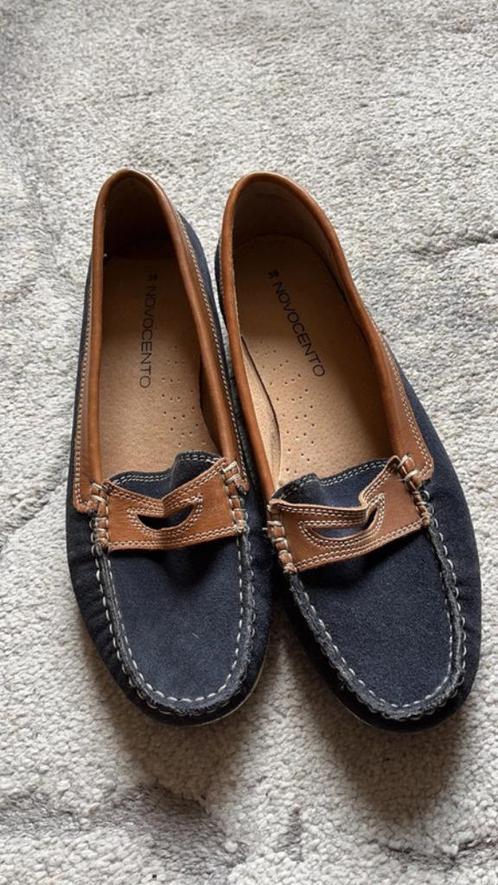 Novocento : marineblauw bruin suède instappers schoenen , 39, Kleding | Dames, Schoenen, Zo goed als nieuw, Instappers, Blauw