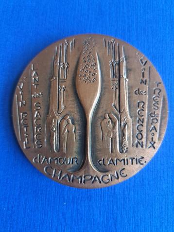 1973 Frankrijk medaille Champagne Reims in brons beschikbaar voor biedingen