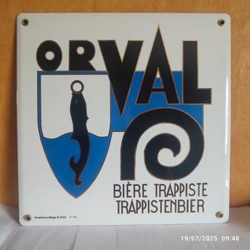 Belle plaque émaillée numérotée : Trappiste ORVAL  ., Enlèvement ou Envoi, Neuf, Panneau, Plaque ou Plaquette publicitaire