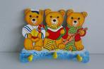 kinderkapstok in hout 3 beren met 3 haken, Ophalen of Verzenden, Zo goed als nieuw, Hout, Kinderkapstok
