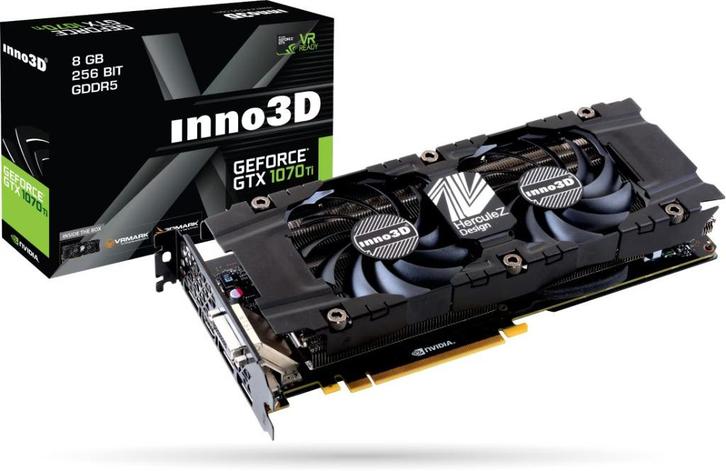 INNO3D GeForce GTX 1070 Ti X2 8GB, Computers en Software, Videokaarten, Zo goed als nieuw, Nvidia, PCI-Express 3.0, GDDR5, HDMI