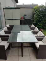 Tuinset tafel met 8 stoelen, Jardin & Terrasse, Tables de jardin, Rectangulaire, Enlèvement, Utilisé, Métal