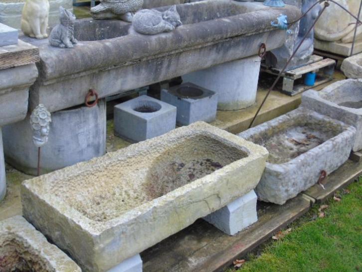 blauwe stenen trogplantenbak, goede keuze!, Tuin en Terras, Bloembakken en Plantenbakken, Gebruikt, Steen, Binnen, Balkon, Tuin