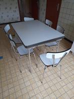 Table et chaises formica blanc, Huis en Inrichting, Ophalen, Overige materialen, Années 60, 100 tot 150 cm