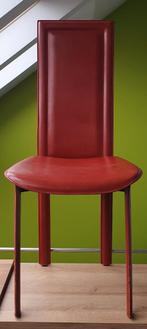 6 chaises en cuir de designer italien, Maison & Meubles, Enlèvement