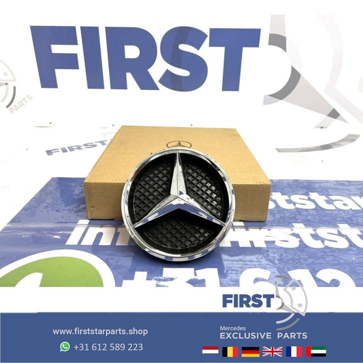 Mercedes AMG GRIL STER LOGO CHROOM W176 W177 W205 W117 W118, Auto-onderdelen, Carrosserie, Mercedes-Benz, Gebruikt, Ophalen of Verzenden