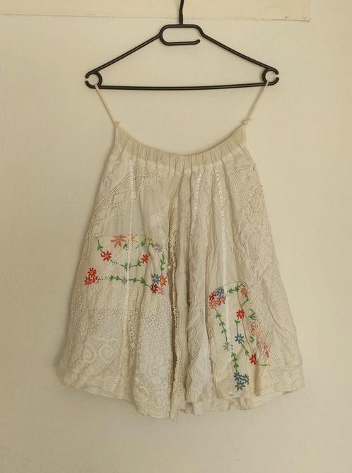 Jupe florale en dentelle brodée au crochet vintage - Taille, Vêtements | Femmes, Jupes, Porté, Taille 36 (S), Blanc, Longueur genou