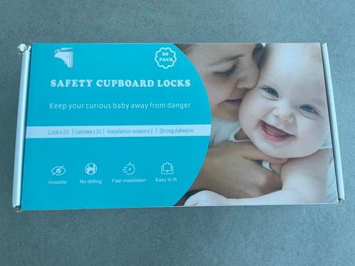 Safety cupboard locks wit 20 stuks, Kinderen en Baby's, Overige Kinderen en Baby's, Gebruikt, Ophalen of Verzenden