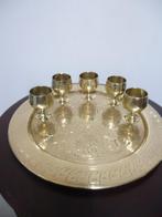Shot Borrel Glas Kelk Messing met Bronzen Schaal😍👌, Antiek en Kunst, Antiek | Brons en Koper, Ophalen of Verzenden, Brons