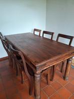 Mooie eiken tafel met 6 stoelen, Antiek en Kunst, Ophalen