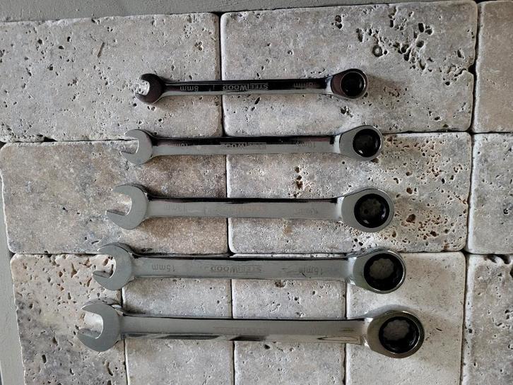 Ratel-ringsleutel Steelwood  8-10-13-15-17 mm, Auto diversen, Autogereedschap, Nieuw, Ophalen of Verzenden