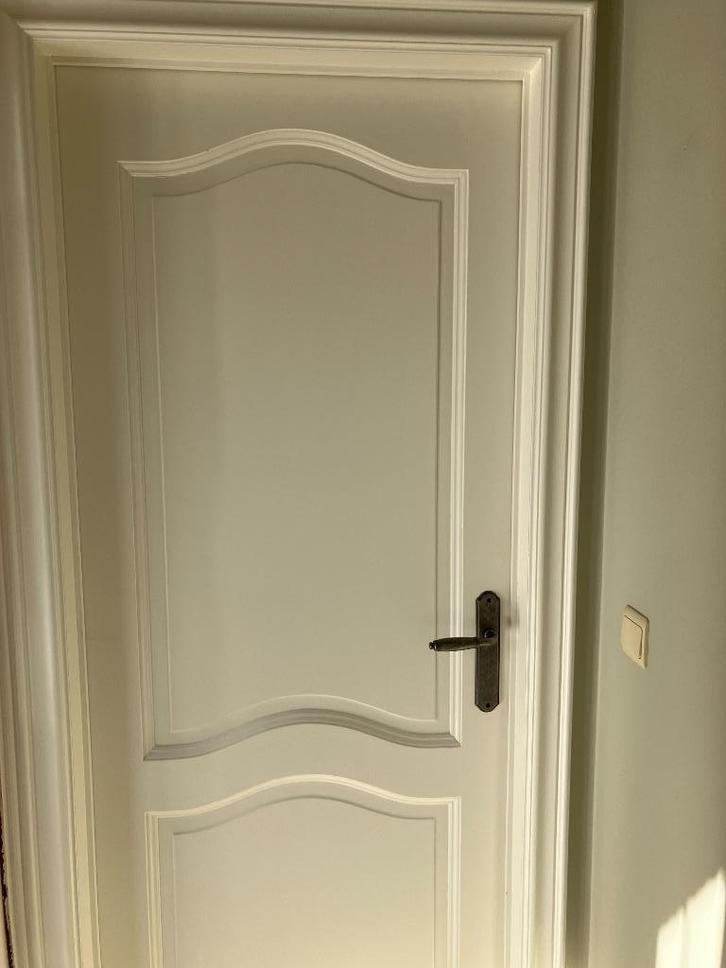 wit geschilderde eiken binnen deuren, Doe-het-zelf en Bouw, Deuren en Vliegenramen, Gebruikt, Binnendeur, 200 tot 215 cm, 80 tot 100 cm