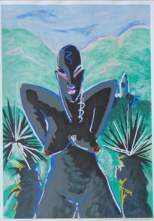 ANDRE VAN SCHUYLENBERGH / NAAKTE VROUW / ZEEFDRUK / 81x61cm, Antiek en Kunst, Kunst | Litho's en Zeefdrukken, Ophalen