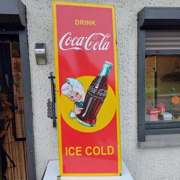 COCA-COLA GEËMAILLEERD BORD EMAILLERIE BELGE ICE COLD 1997  beschikbaar voor biedingen