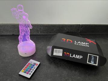 Lampe illusion 3D Iron man avec télécommande, Enlèvement ou Envoi, Utilisé