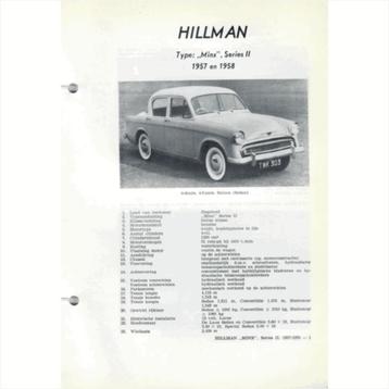 Hillman Minx Vraagbaak losbladig 1957-1958 #2 Nederlands